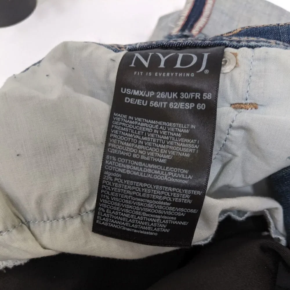 NYDJ Plus Size 26 Cropped Skinny Curves 360 Raw Cuff Jackson Ankle Capri Jeans